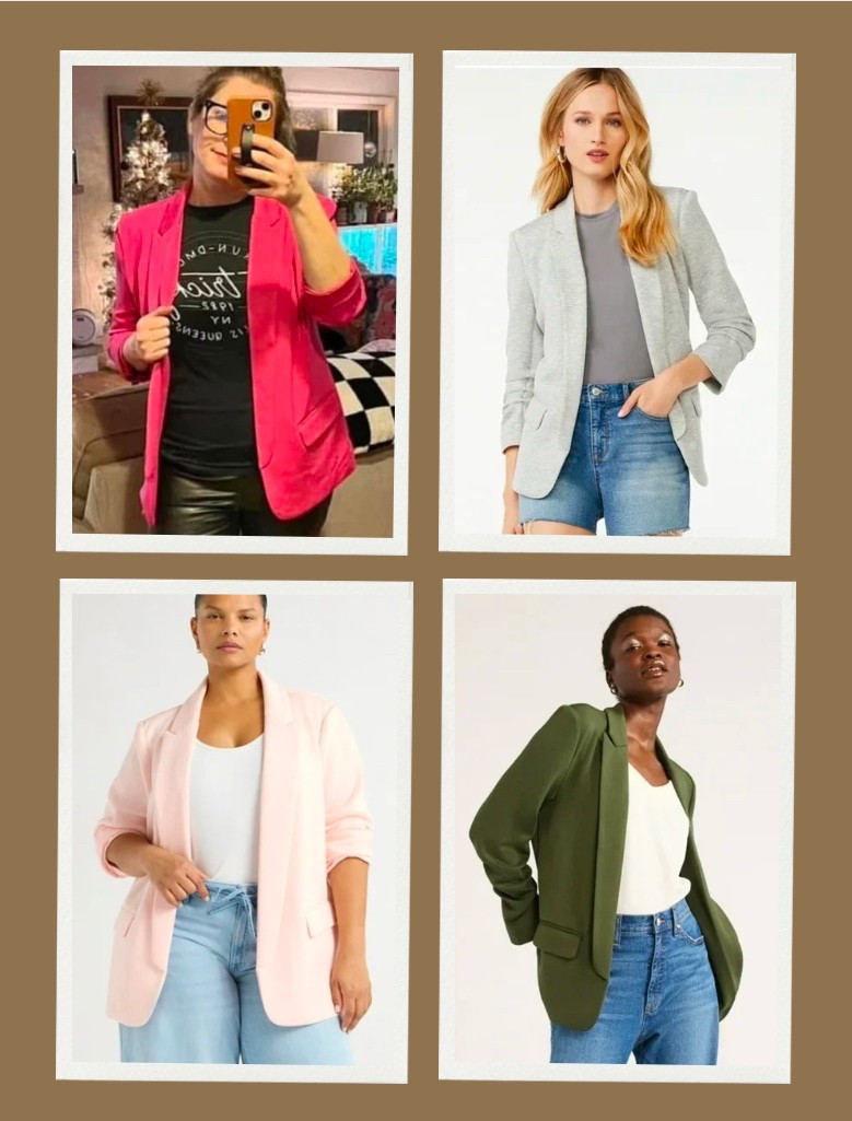 #Walmartpartner Influencer favorite and closet staple! Wear it comfy & casual or dress it up! So versatile! 

Scoop Relaxed Scuba Knit Stretch Blazers, XS-4X down to under 25 in several color options on @Walmart currently! 


#Walmartfashion #Scubaknit 

@Walmartfashion 

#LTKStyleTip #LTKOver40 #LTKMidsize