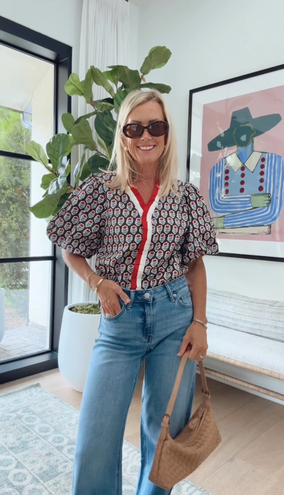 An easy fall top and jeans! How darling is the print and puff sleeves of this shirt!

Top: small prefer an xs
Jeans: 26

#LTKOver40 #LTKSeasonal #LTKgrwm