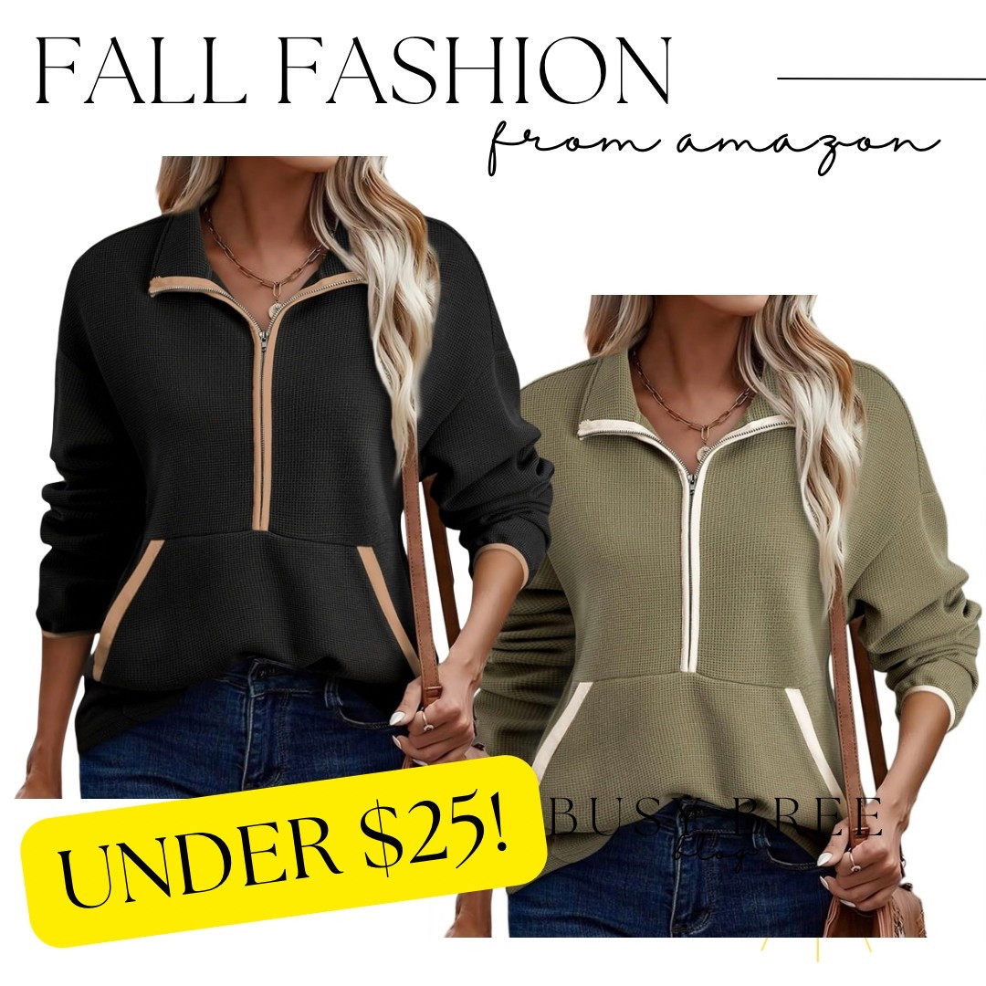 Back to school, quarter zip sweatshirt from Amazon, fall fashion, fall outfit, mom outfit, cozy outfit, Amazon fall fashion, green sweatshirt, black sweatshirt 

#LTKMidsize #LTKFindsUnder50 #LTKSaleAlert