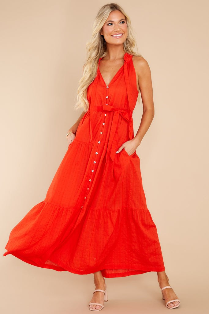 Simone Cherry Ankle Dress | Red Dress 