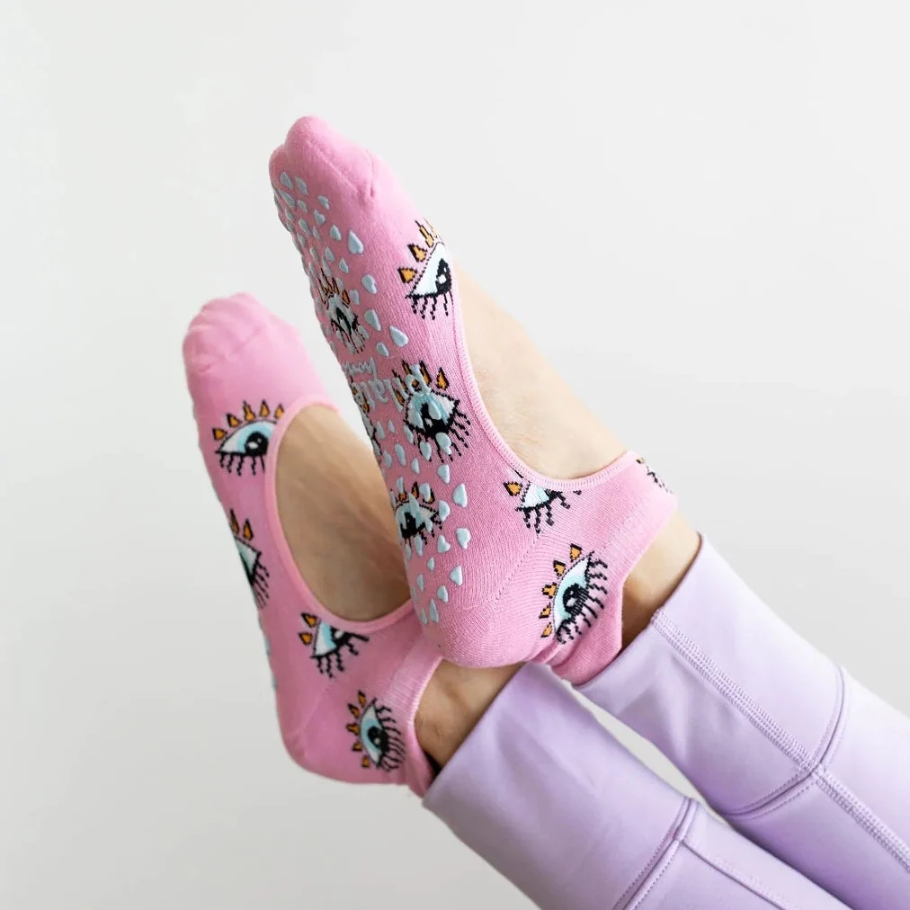 Evil Eye - Pink - Ballet - Grip Sock (Barre / Pilates) | simplyWORKOUT