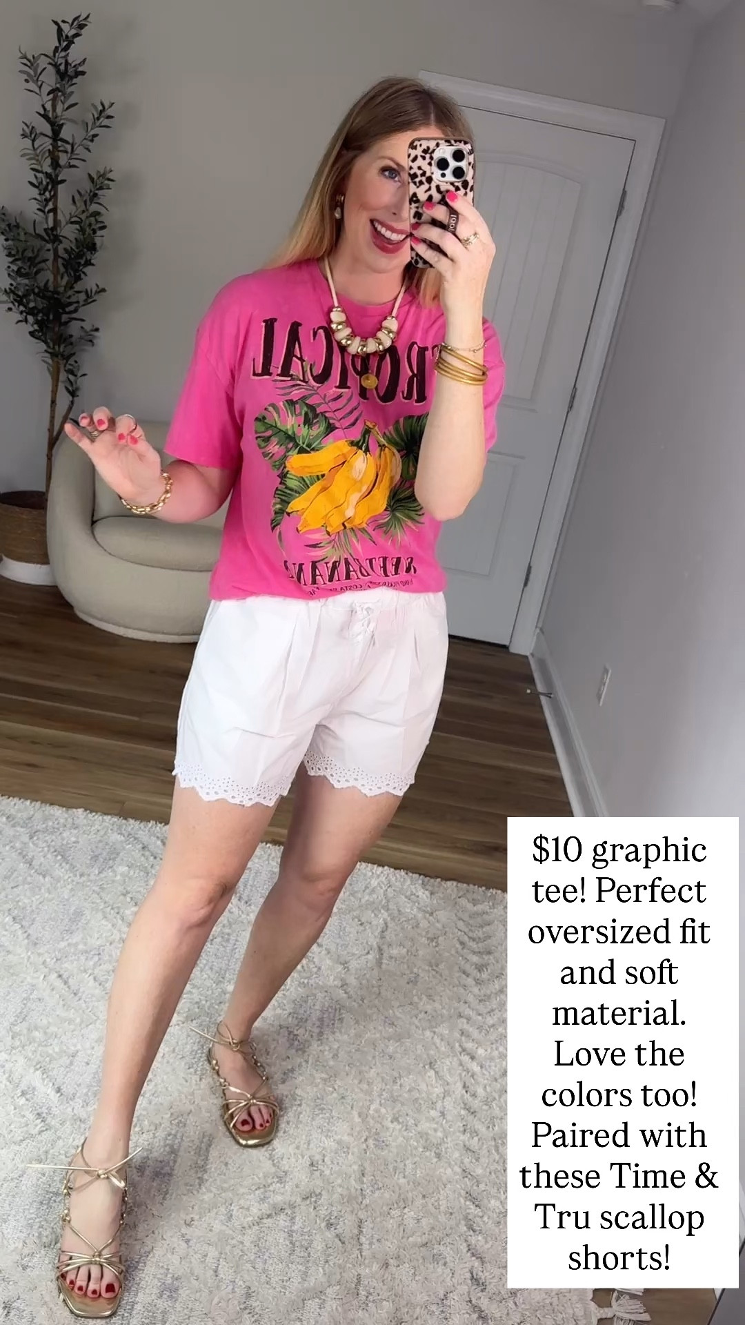 Walmart try on, Walmart style, graphic tee, white shorts, time and tru

#LTKmomlife #LTKootd