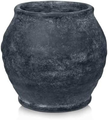 Briful 5.91'' Large Ceramic Black Rustic Vase, 4.72'' Wide Mouth Pampas Jar Vase Pottery for Fake... | Amazon (US)