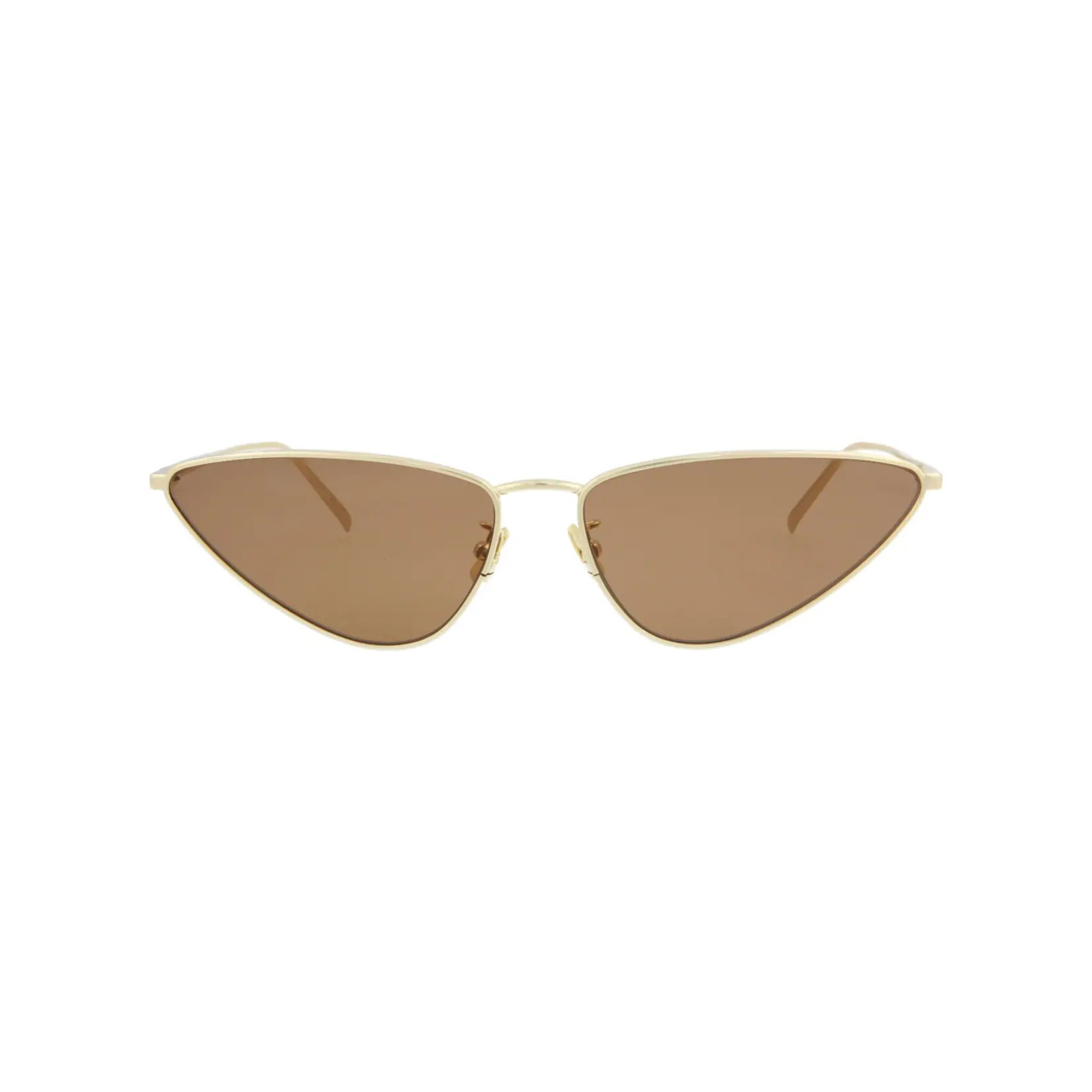 Saint Laurent Cat Eye-Frame Metal Sunglasses - Gold Gold Brown | Overstock