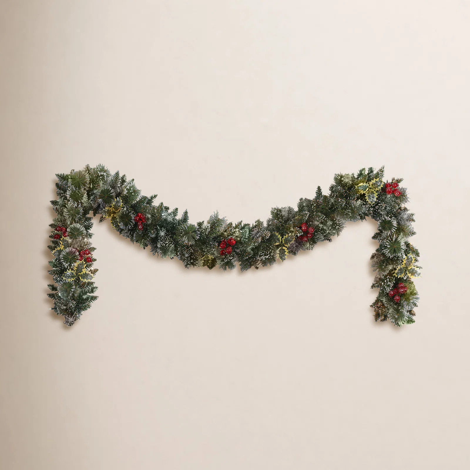 9 Ft X 10" Pre-Lit Snowy Silverton Pine Garland | Wayfair North America