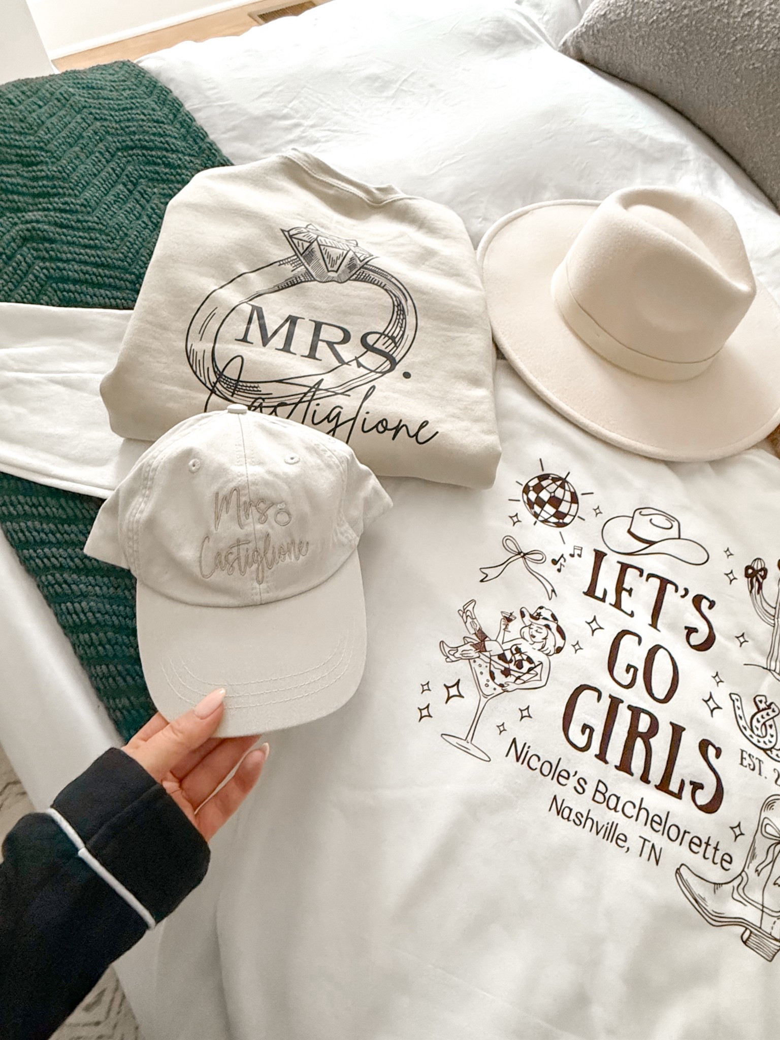 Bride to be customized sweatshirt and baseball cap 

#LTKSeasonal #LTKWedding