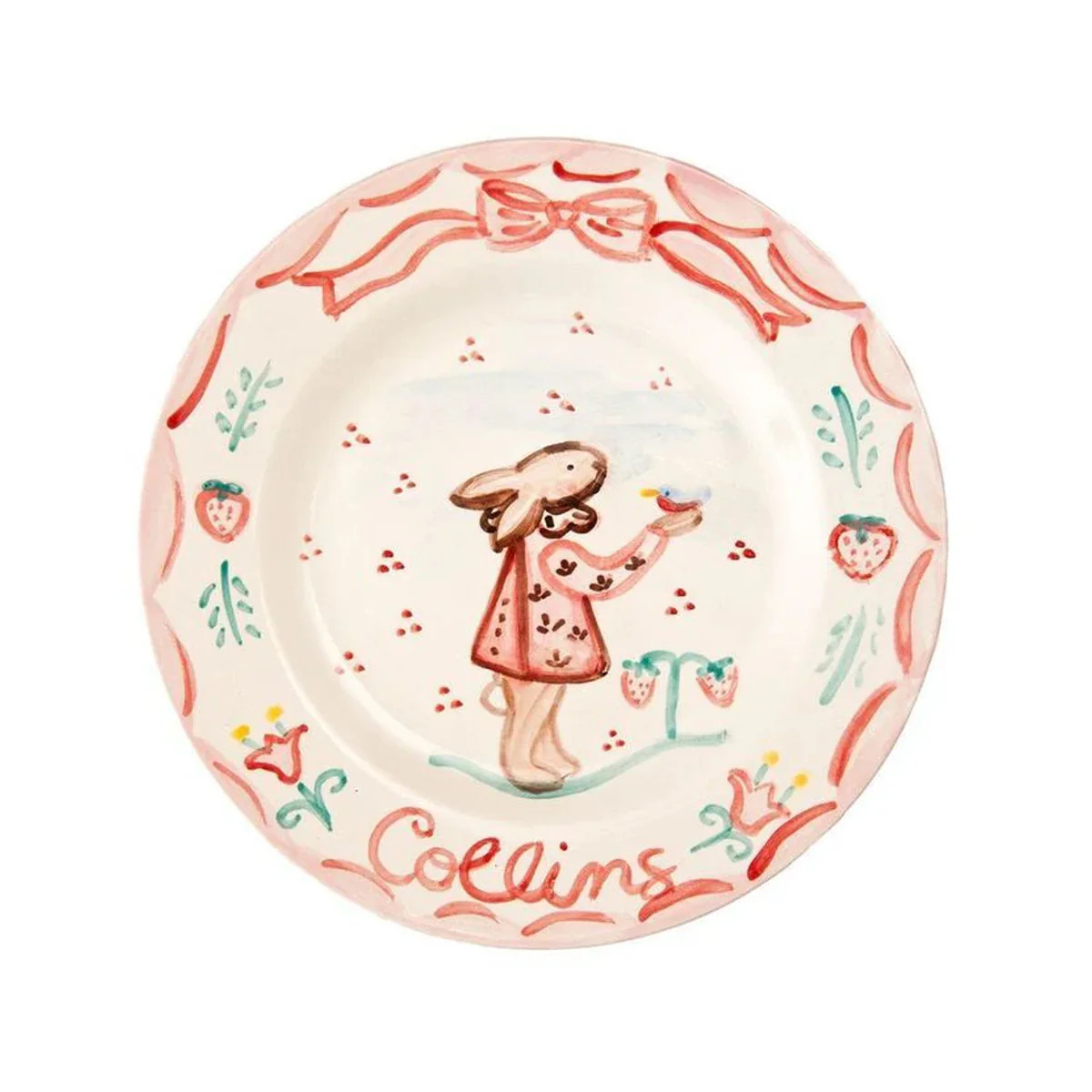 Bunny Plate in Pink, 7.5" | Over The Moon