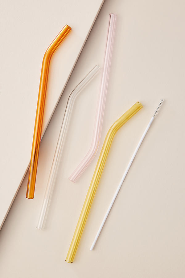 Poketo Warm-Toned Glass Straws By Poketo in Orange Size ALL | Anthropologie (US)