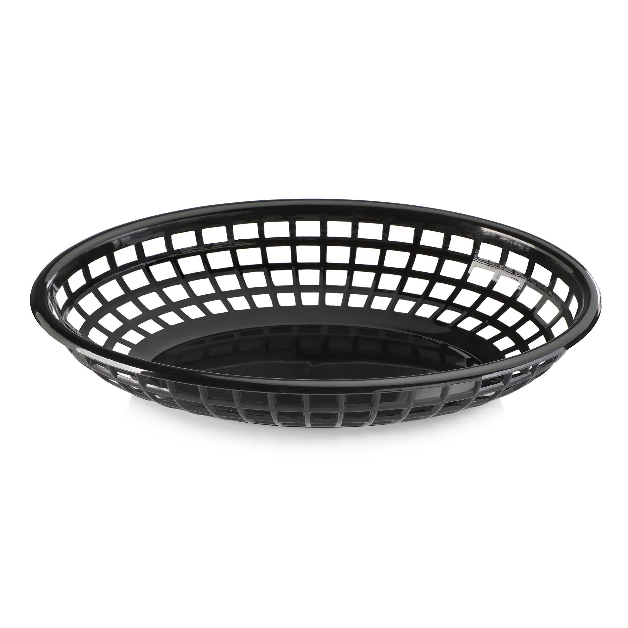 New Star Foodservice 44140 Fast Food Baskets, 9 1/4-Inch x 6-Inch Oval, Set of 12, Black | Amazon (US)