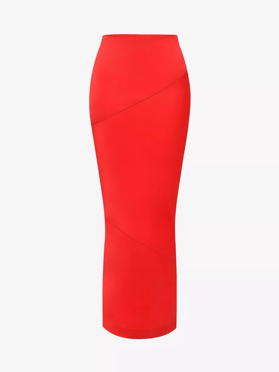 Colette fitted satin midi skirt | Selfridges