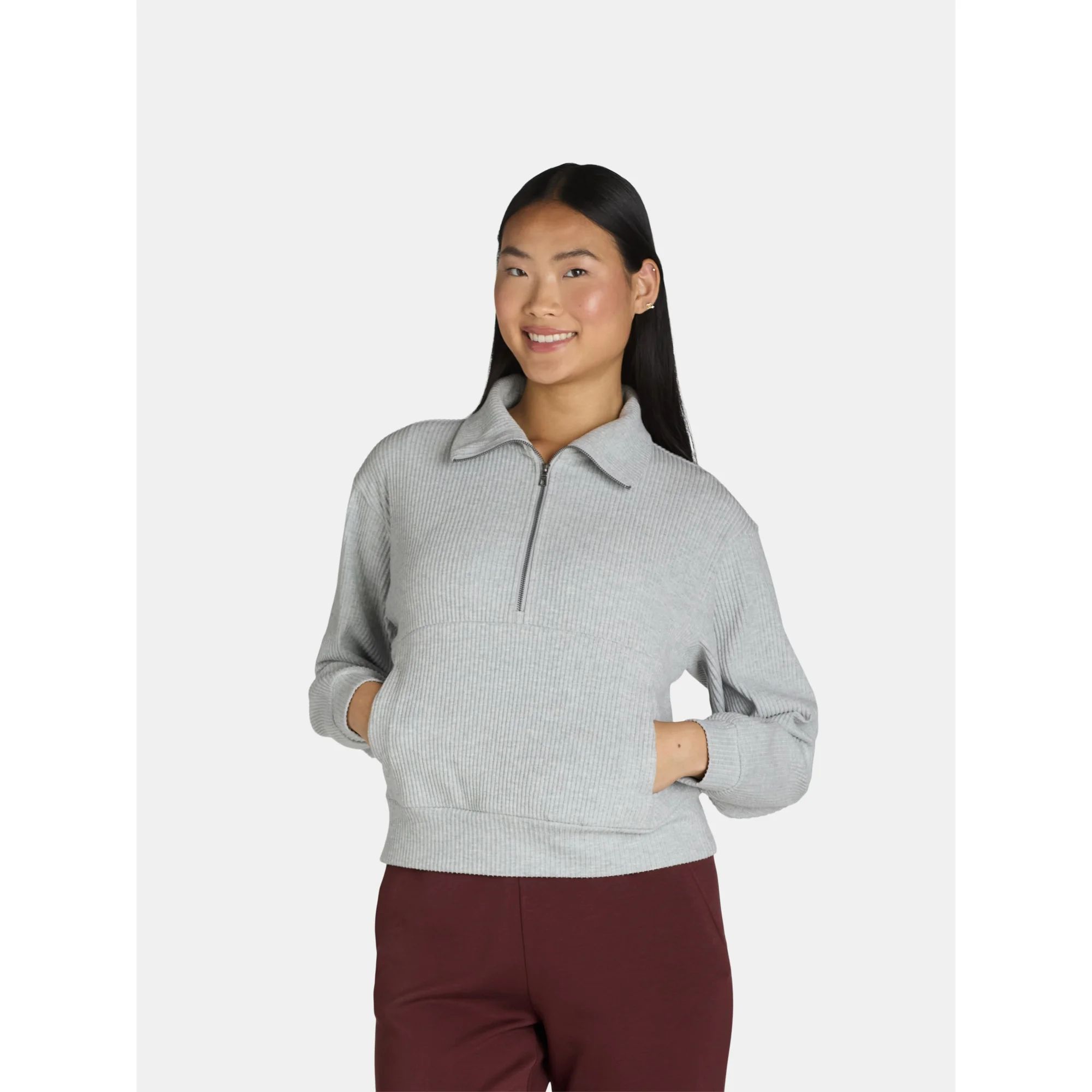 Avia Women's Brushed Rib Pullover, Sizes XS-XXXL | Walmart (US)