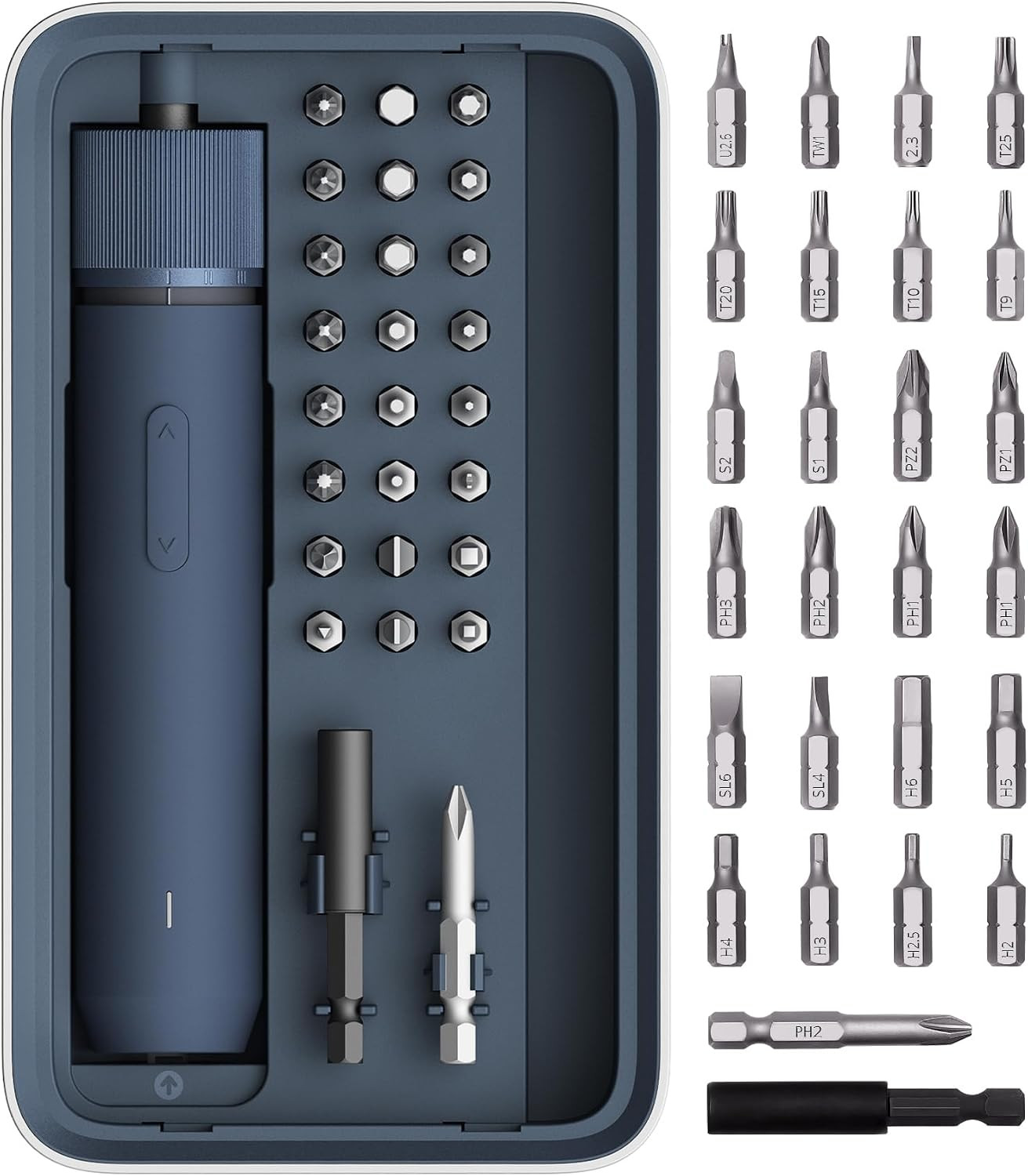 HOTO Electric Screwdriver Kit, Upgraded 3.6V Cordless Screwdriver Rechargeable, Magnetic Case Lid, 25 S2 Metal Bits, 3 Torque Settings, 1500mAh Battery, LED Light for Furniture/Electrical Repairs | Amazon (US)