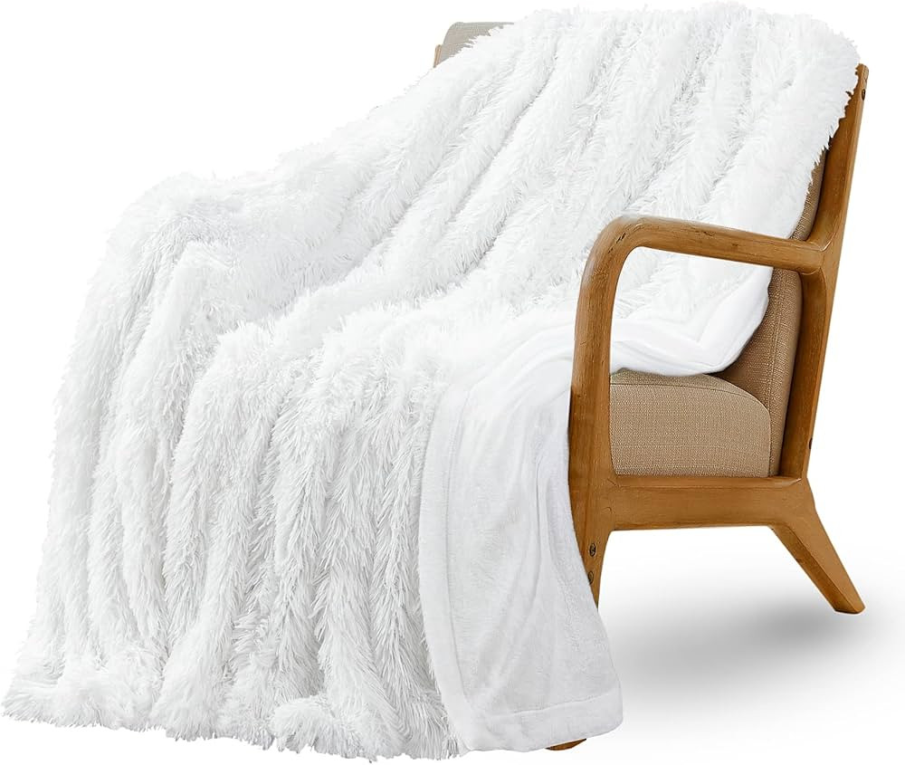 Reversible Soft Fluffy Faux Fur Throw Blanket 50x60 Inches, Decorative Solid Plush Fuzzy Cozy Com... | Amazon (US)