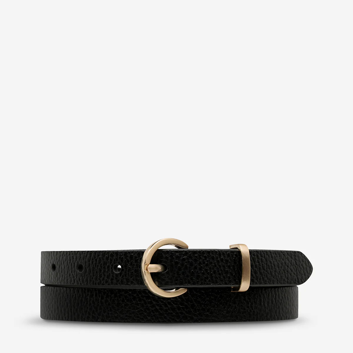 Happens All The Time Women’s Black/Gold Leather Belt | Status Anxiety® | Status Anxiety 