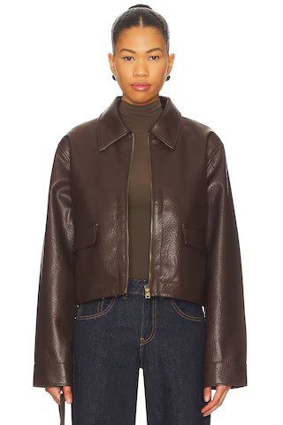ALL THE WAYS Fianna Faux Leather Jacket in Dark Brown from Revolve.com | Revolve Clothing (Global)