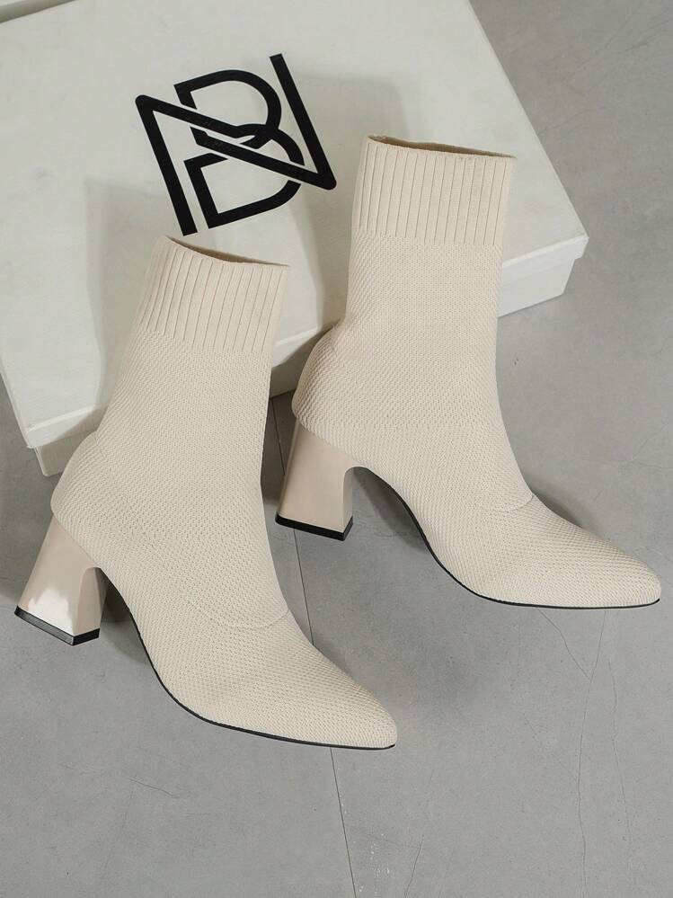 Cream booties | SHEIN