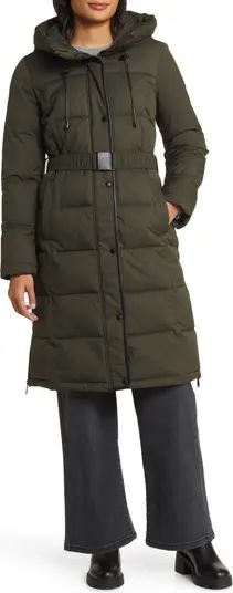 Belted Hooded Puffer Coat | Nordstrom