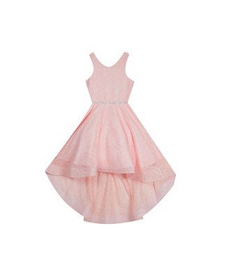 Rare Editions Big Girls Glitter Stretch Lace Hi-to-Low Dress & Reviews - Dresses - Kids - Macy's | Macys (US)