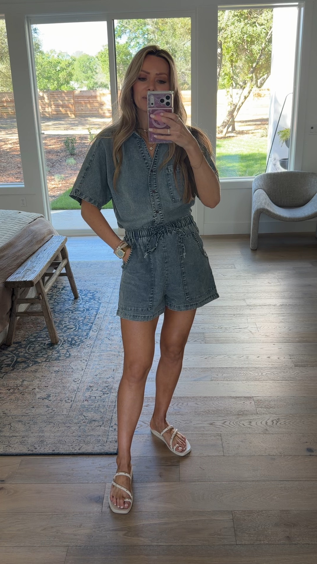 Amazon denim 2 piece set that looks like a romper 