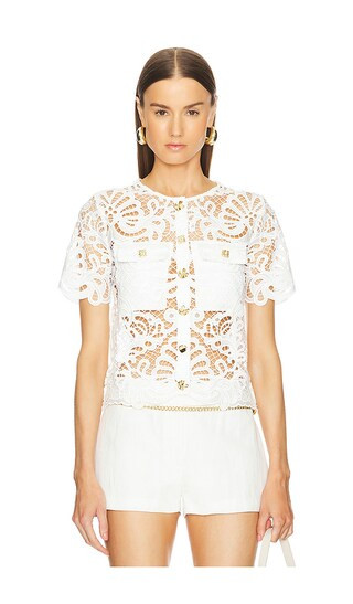 Guipure Lace Top in White | Revolve Clothing (Global)