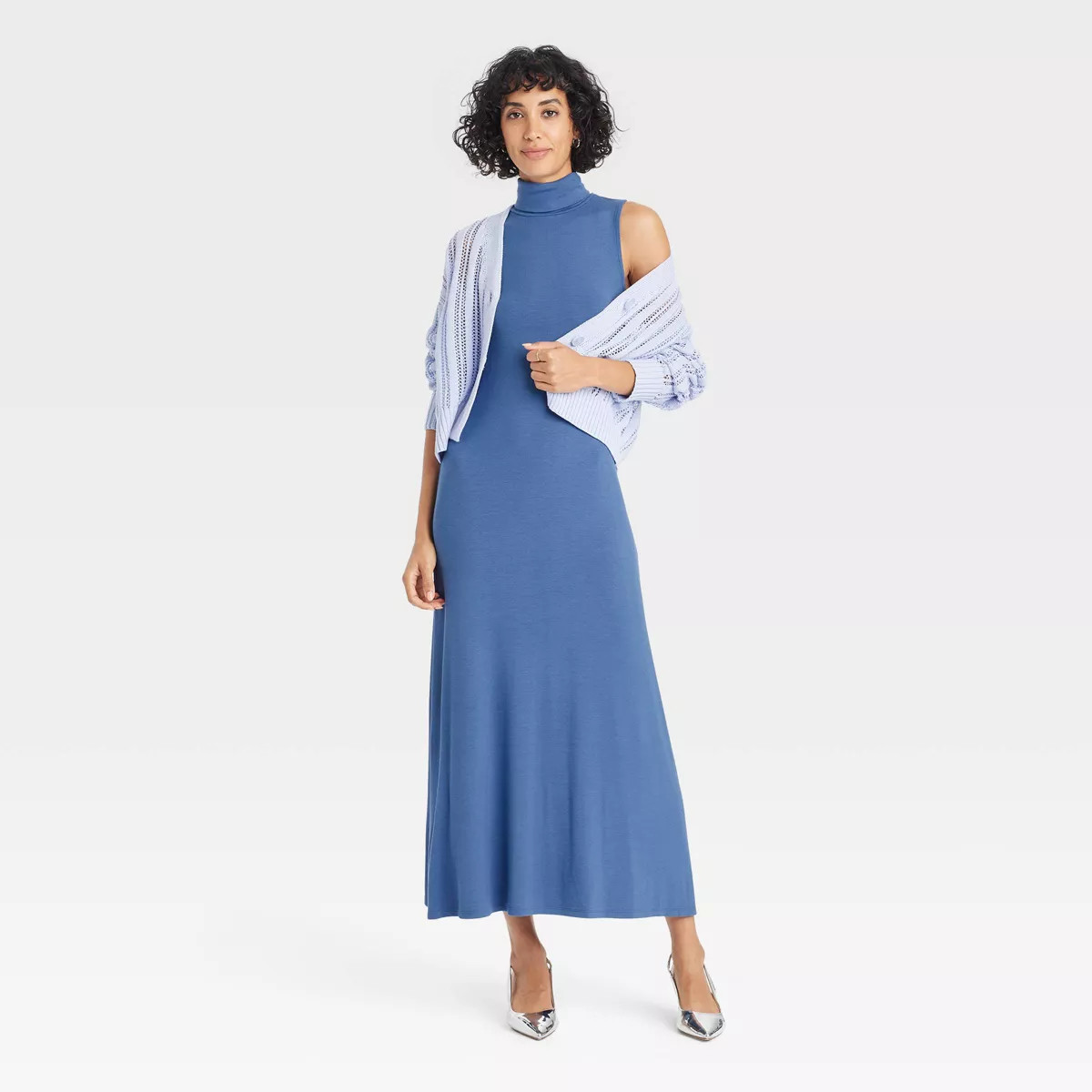 Women's Knit Midi Shift Dress - A New Day™ Blue S | Target