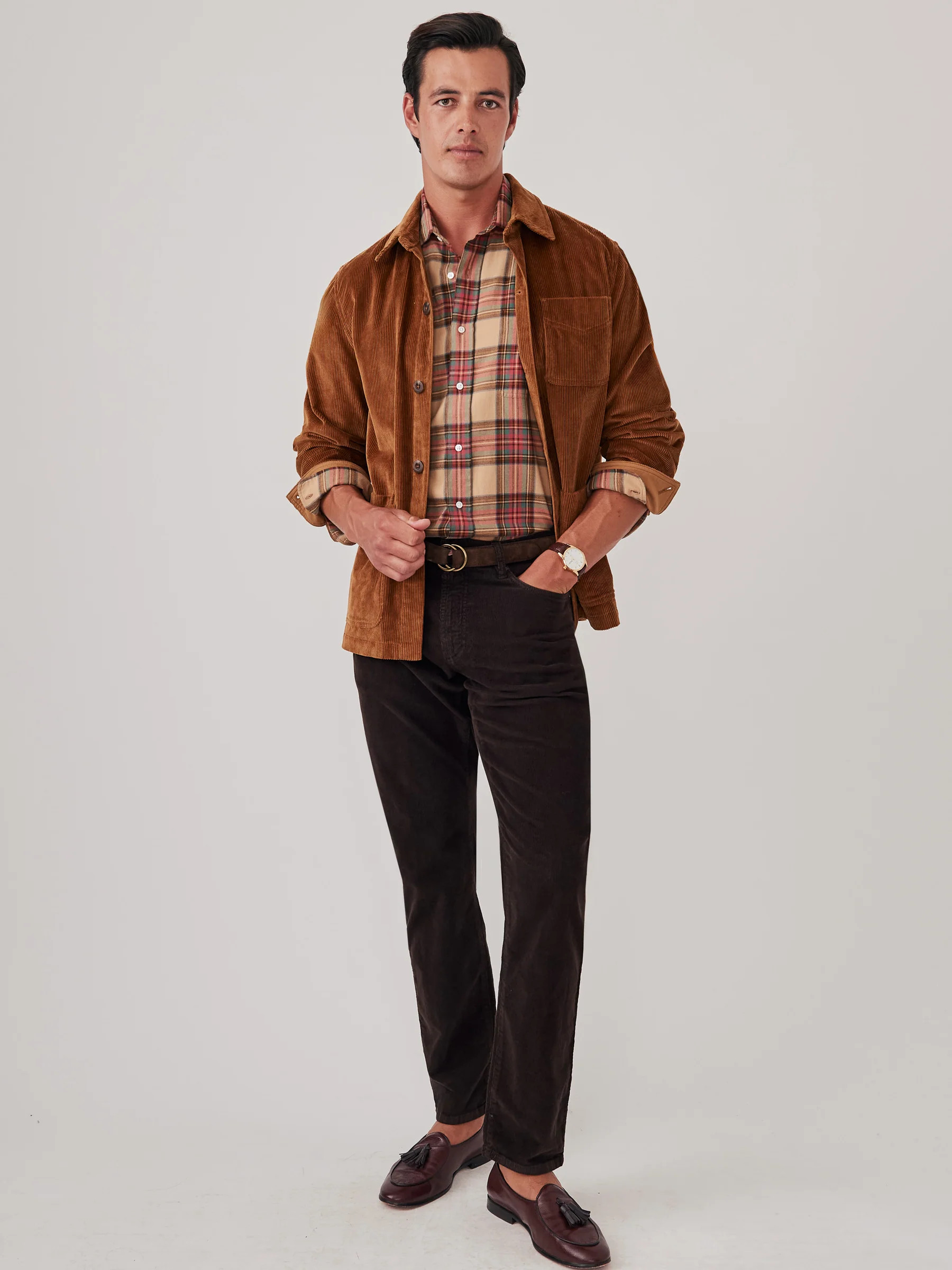 Chocolate Solid Parker Corduroy Pants | Men's Pants | J.McLaughlin | J.McLaughlin