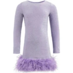 Lola + The Boys | Lavender Shimmer Feather Dress (Multicolor, Size 10Y) | Maisonette | Maisonette