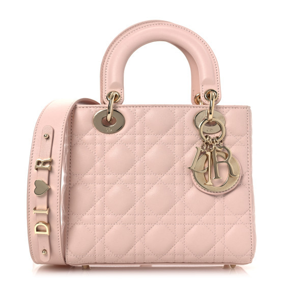 Lambskin Cannage Small My ABCDior Lady Dior Light Pink | FASHIONPHILE (US)