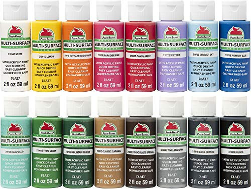 Apple Barrel Multi-Surface Paint Set (2-Ounce), Colors, 32 Fl Oz, 16 Piece | Amazon (US)