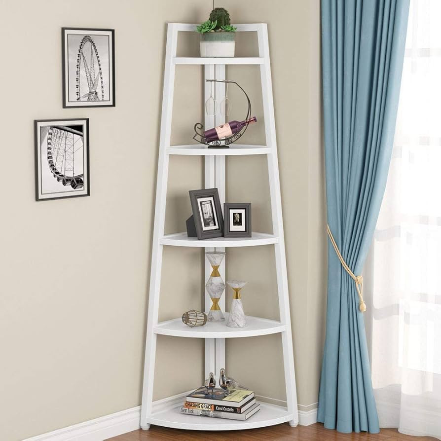 Tribesigns 70 inch Tall Corner Shelf, 5 Tier Modern Corner Bookshelf Bookcase Industrial Corner L... | Amazon (US)