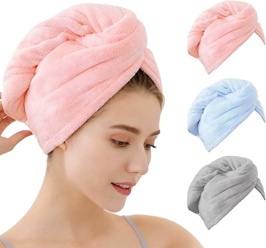 OEAGO Microfiber Hair Towel for Women: Christmas Stocking Stuffers for Women Teen Girls Kids Dryi... | Amazon (US)