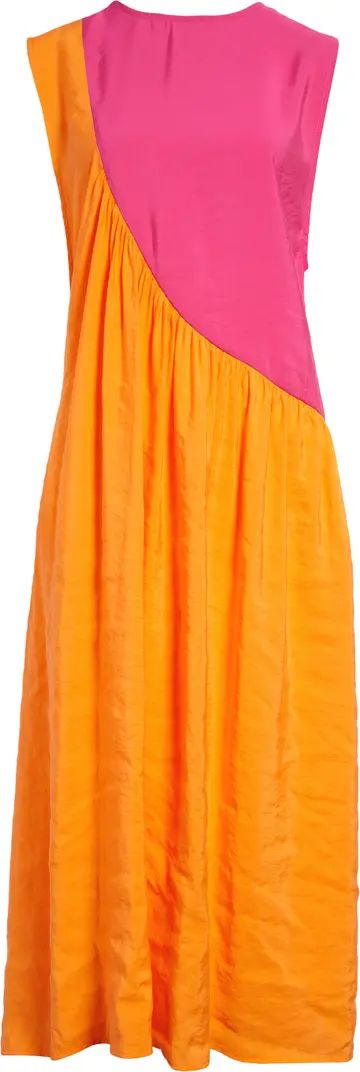 Topshop Colorblock Sleeveless Midi Dress | Nordstrom | Nordstrom