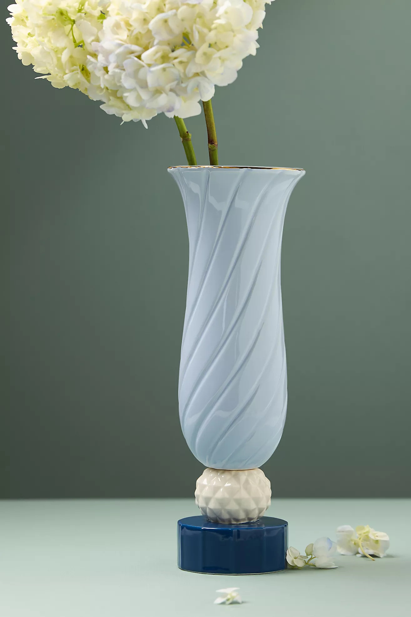 Baley Blue Stoneware Vase | Anthropologie (US)