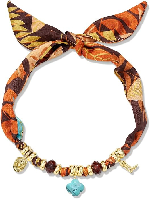 KissYan Western Cowgirl Scarf Charm Necklace, Bandana Necklace with 14K Gold Plated Convertible C... | Amazon (US)