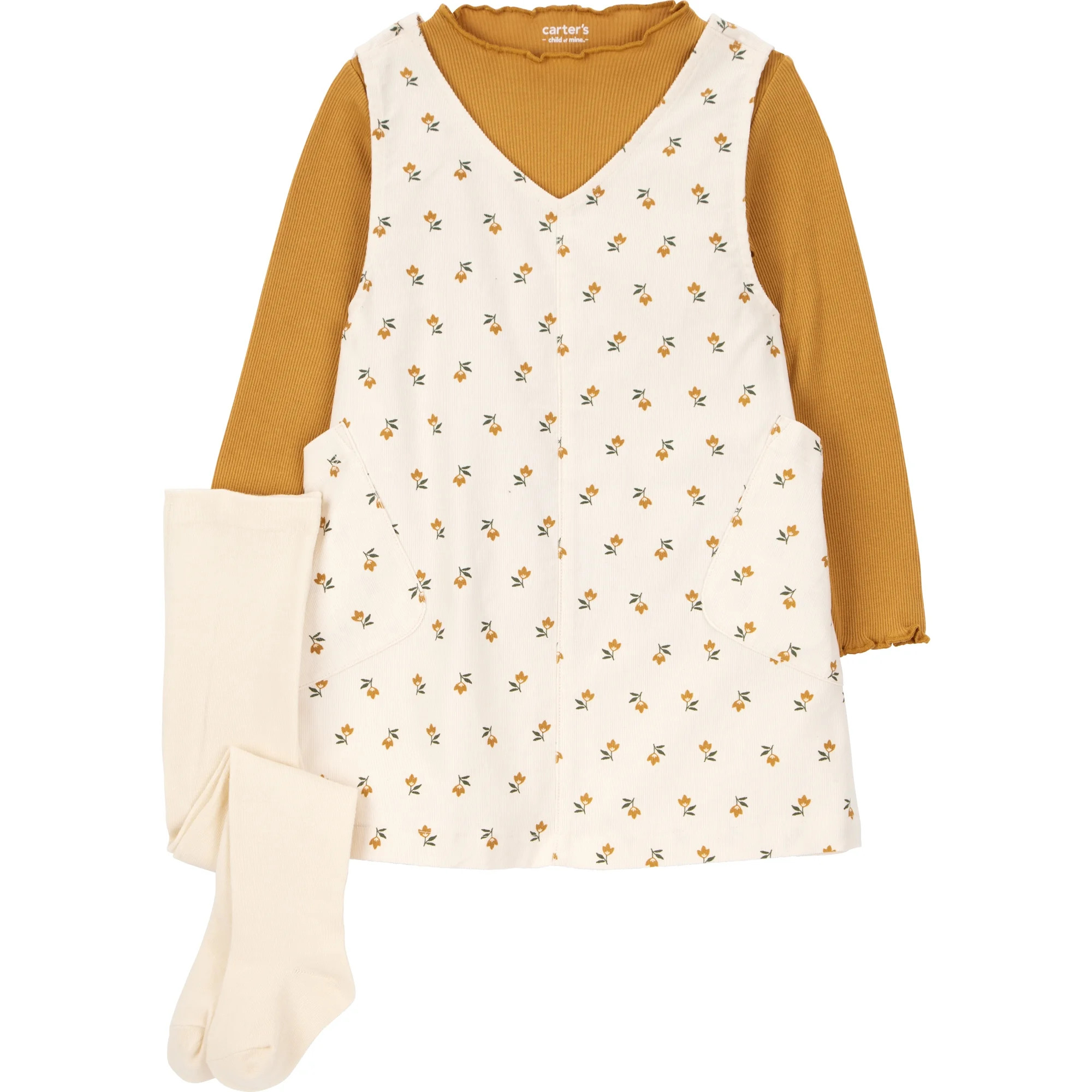 Carter's Child of Mine Toddler Girl Dress Set, 3-Piece, Sizes 12M-5T - Walmart.com | Walmart (US)