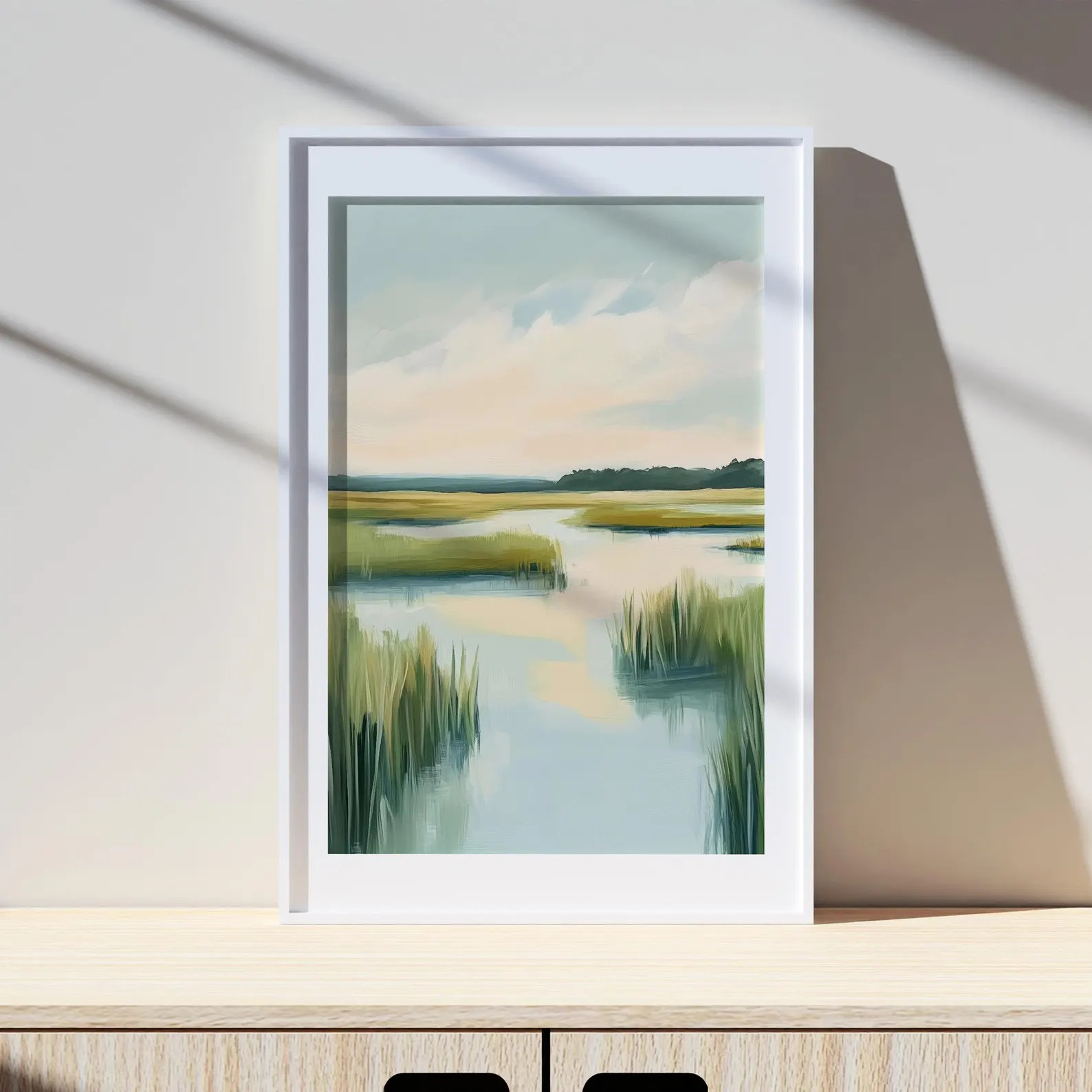 Summer Marsh Landscape Poster, Carolina Lowcountry Wall Art, Pastel Coastal Waterway Decor, Beach... | Etsy (US)