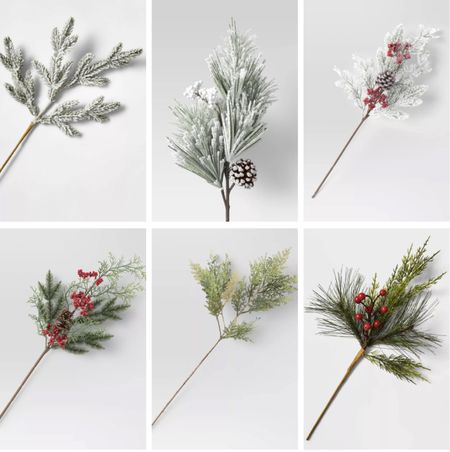 Stems $5 and under! Flocked, red berries and pinecones.

Christmas Decor. Home. Target. Target Style. Holiday.

#LTKhome #LTKunder50 #LTKHoliday