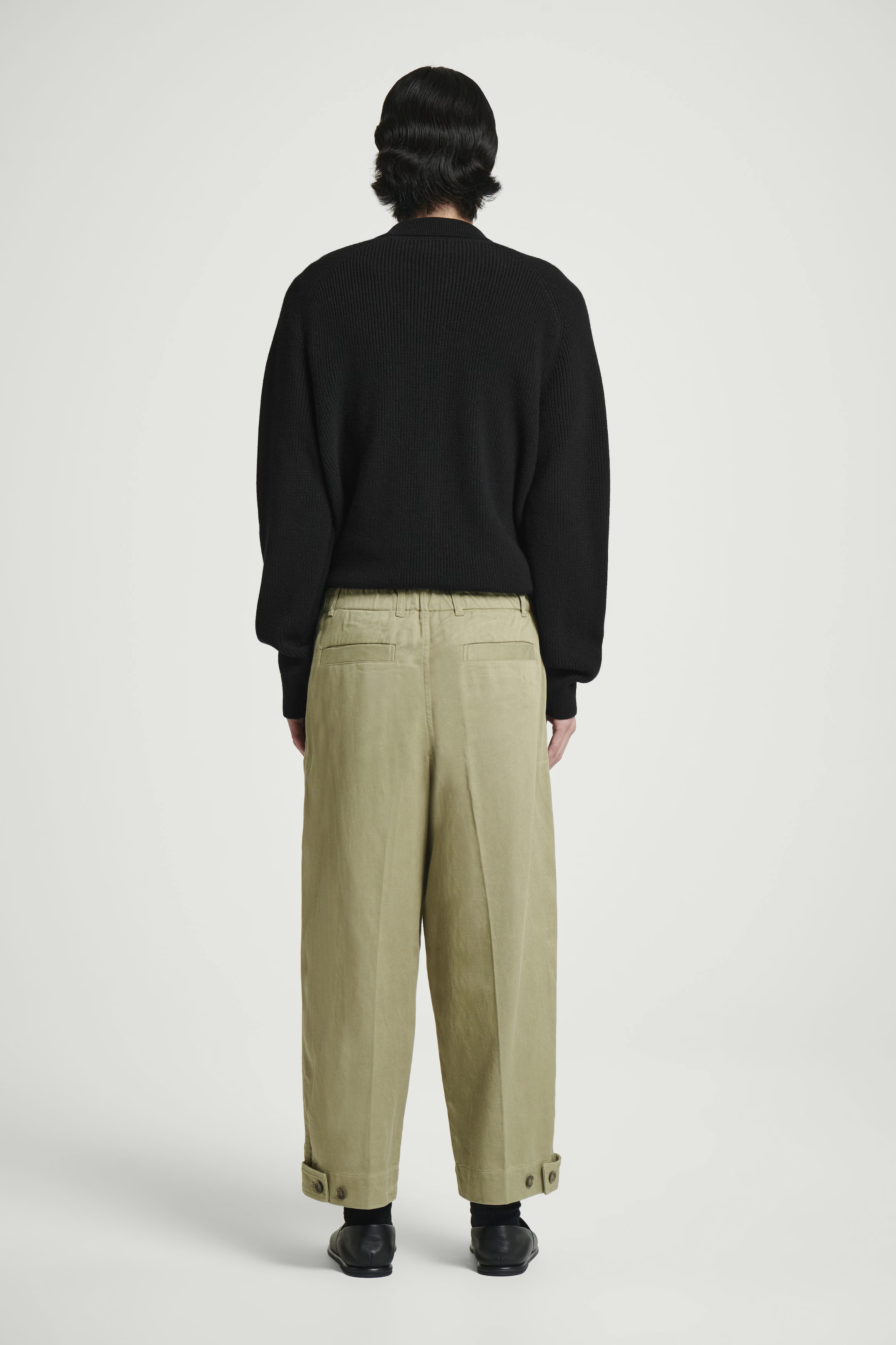 CROPPED BARREL-LEG PANTS - KHAKI | COS (AU)