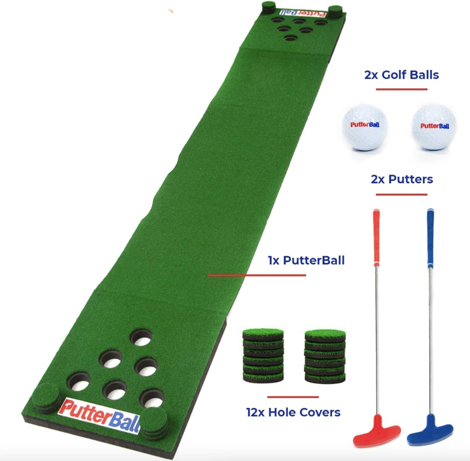 PutterBall Golf Beer Pong Game Set - Includes 2 Putters, 2 Golf Balls, Green Putting Beer Pong Go... | Amazon (US)