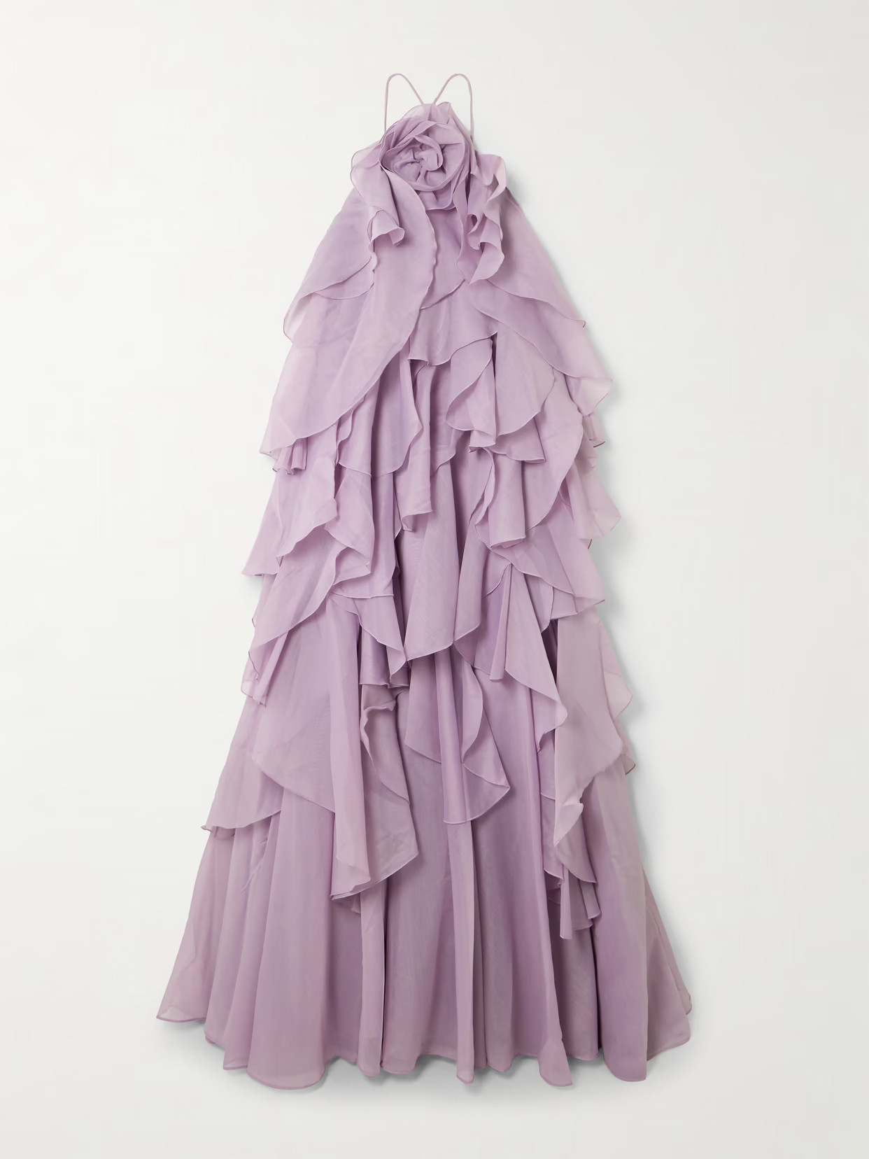 Aje - Pandorea Appliquéd Ruffled Organza Gown - Purple | NET-A-PORTER (US)
