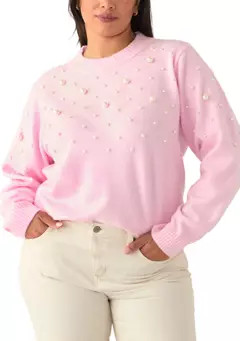 Crown & Ivy™ Plus Size Pearl Embellished Pullover Sweater | Belk