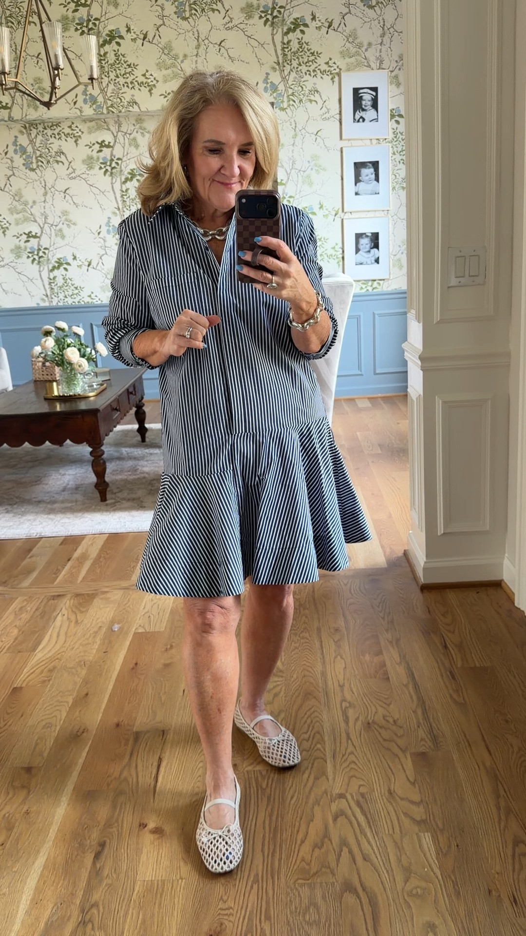 Love this dress!!! True to size 
Woven flats true to size and a few Julie Vos silver pieces 

#LTKSeasonal #LTKPetite #LTKOver40