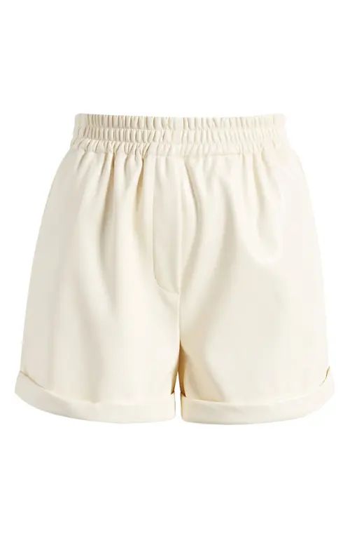 Steve Madden Faux Leather Shorts in Vanilla at Nordstrom, Size Small | Nordstrom