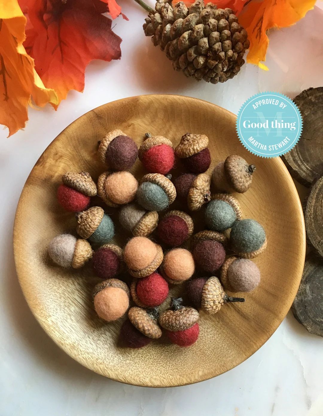 Wool Felted Acorns Fall Colors Fall Decor Farmhouse Style Halloween Thanksgiving Fall Wedding Dec... | Etsy (US)