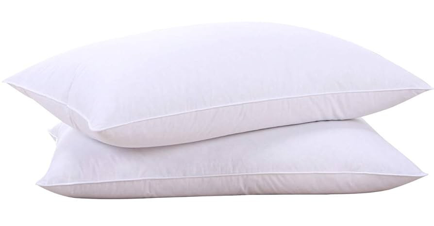 puredown® Goose Feathers and Down White Pillows with 100% Cotton Cover, Bed Sleeping Hotel Colle... | Amazon (US)