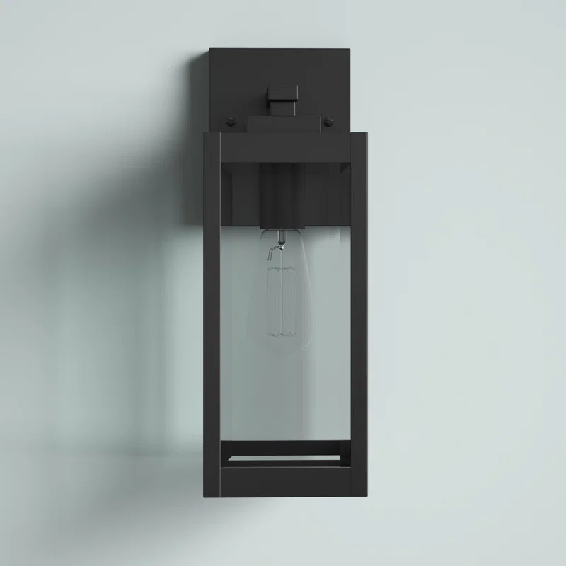 Ainsworth Earth Black Outdoor Wall Lantern | Wayfair North America