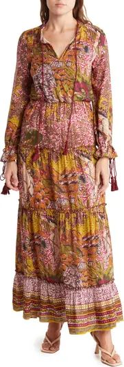 Lucky Brand Floral Print Tassel Tie Tiered Maxi Dress | Nordstromrack | Nordstrom Rack