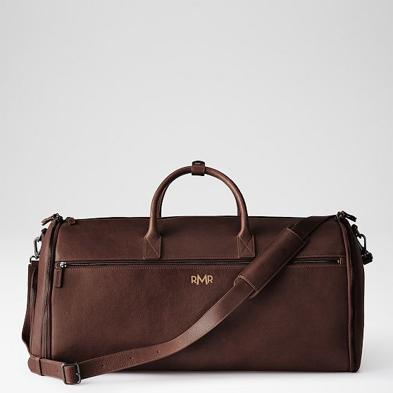 Carson Leather 2-in-1 Garment Bag | Mark and Graham