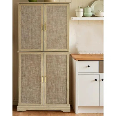 Kitchen Storage Cabinet With Doors And Shelves,rattan Cabinet For Dining Room, Living Room, Bathroom | Wayfair North America