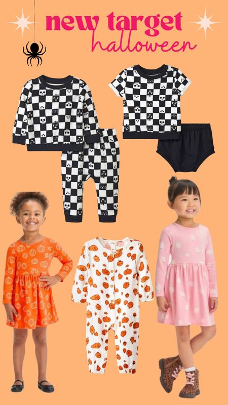 Cutest kid and baby clothes Halloween outfits pajamas dresses pumpkin ghost checkerboard 

#LTKunder50 #LTKkids #LTKSeasonal
